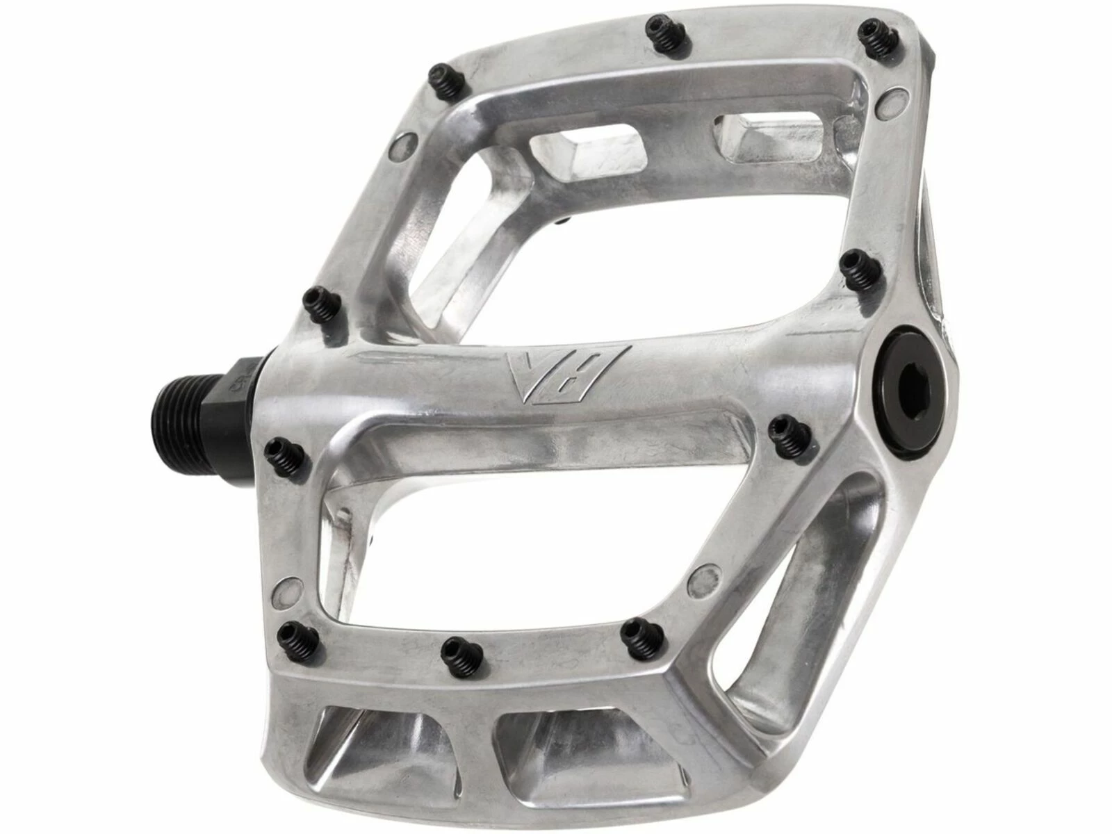 DMR V8 Flat Pedal, Polished Silver