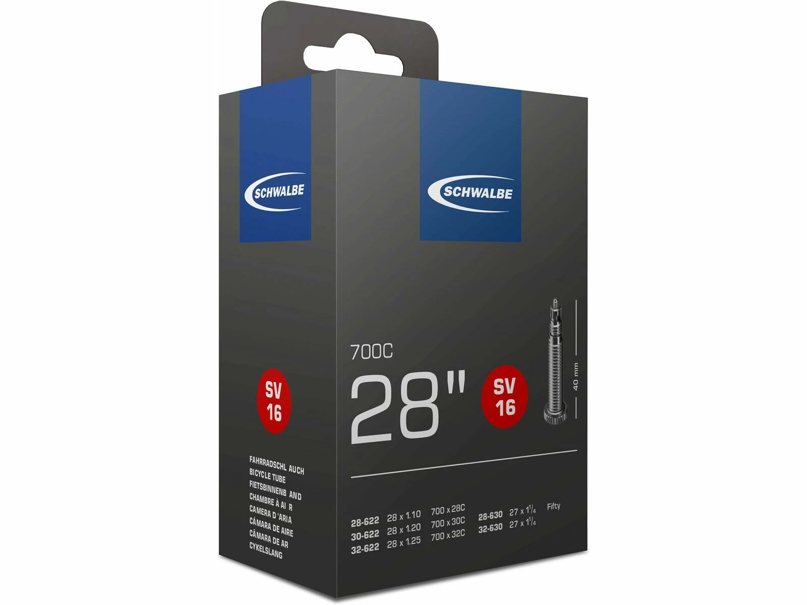 Schwalbe Schlauch SV 16 - 28 X 1.00-1.25 / 700 X 28-32C