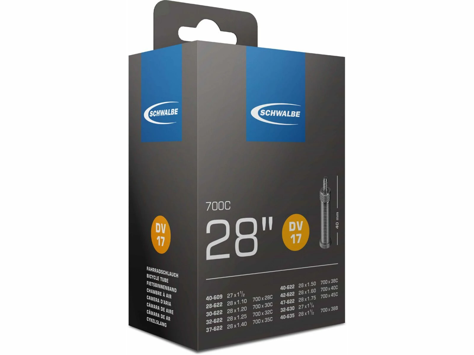 Schwalbe Schlauch DV 17 - 28 X 1.00-1.75 / 700 X 28-45C