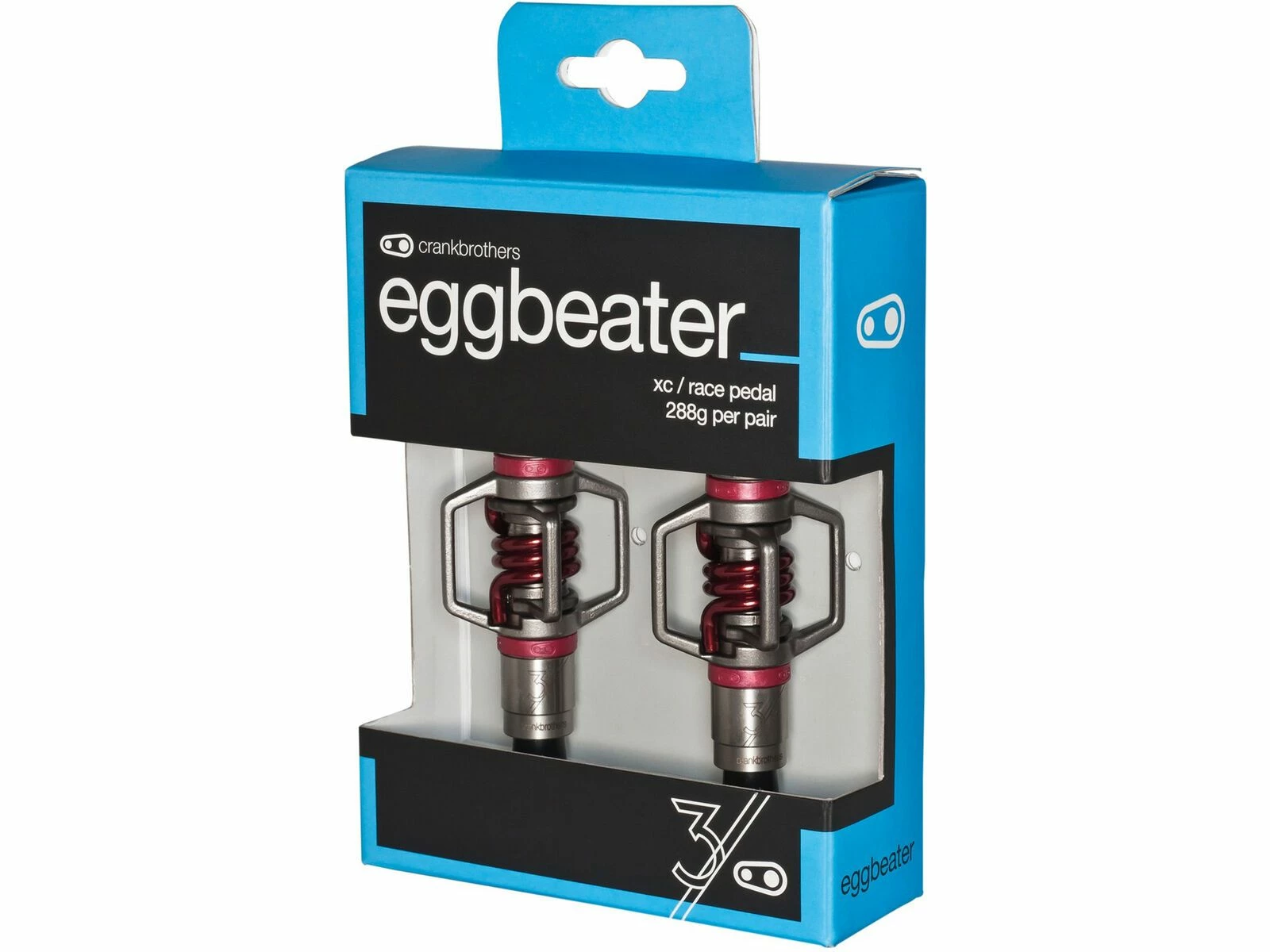 Crankbrothers Eggbeater 3 Hangtag Version, Silber/rot – Bild 2